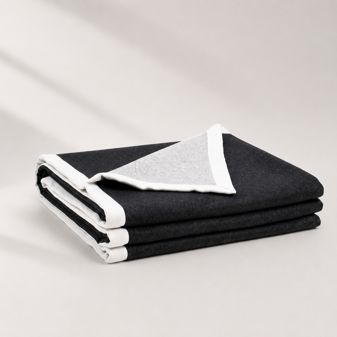 Coperta invernale di lana e cashmere doppio colore