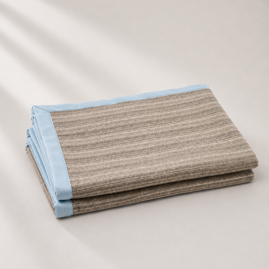 Coperta di cashmere leggera millerighe marrone