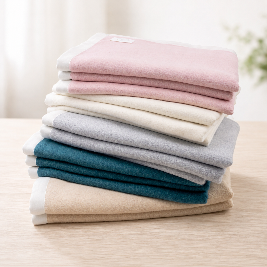 Assortimento di colori coperta di lana merino