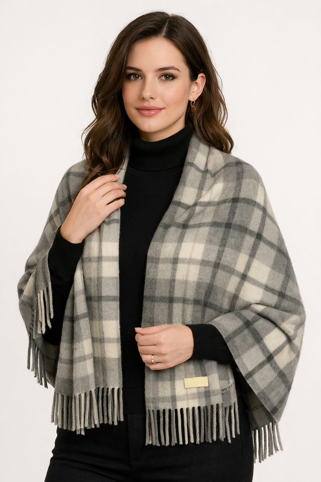 Stola scozzese in cashmere e lana