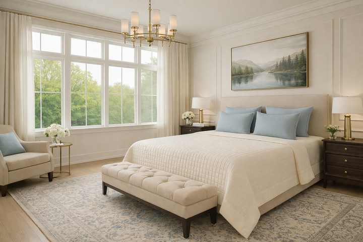 Trapunta matrimoniale per la mezza stagione colore bianco