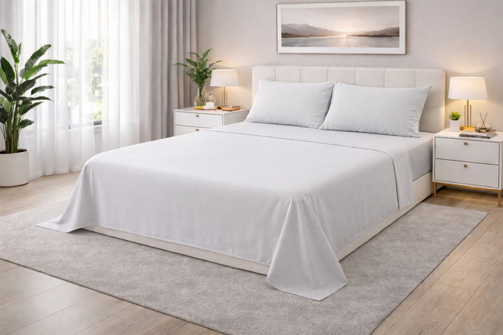 Parure di cotone letto singolo o matrimoniale grigio perla