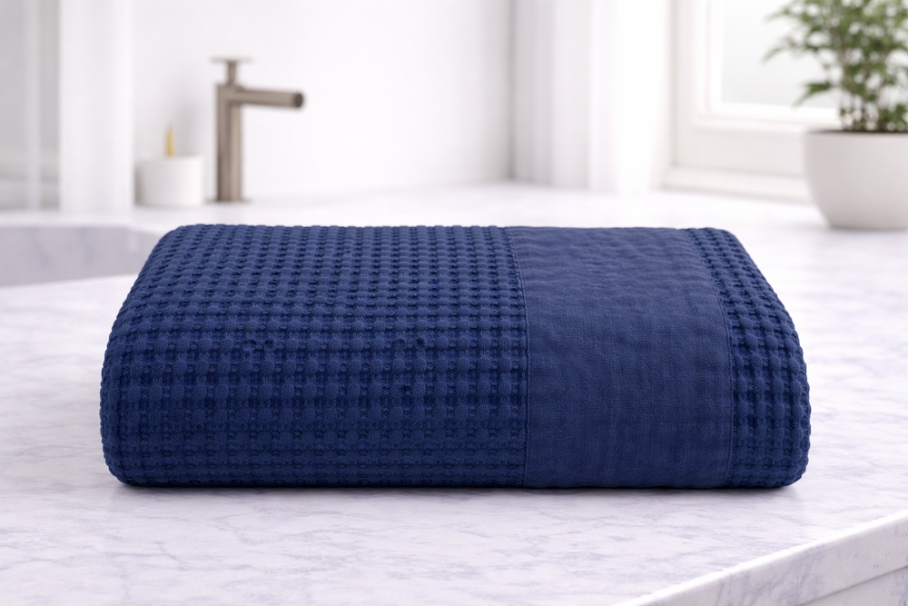 Telo doccia bagno colore blu scuro