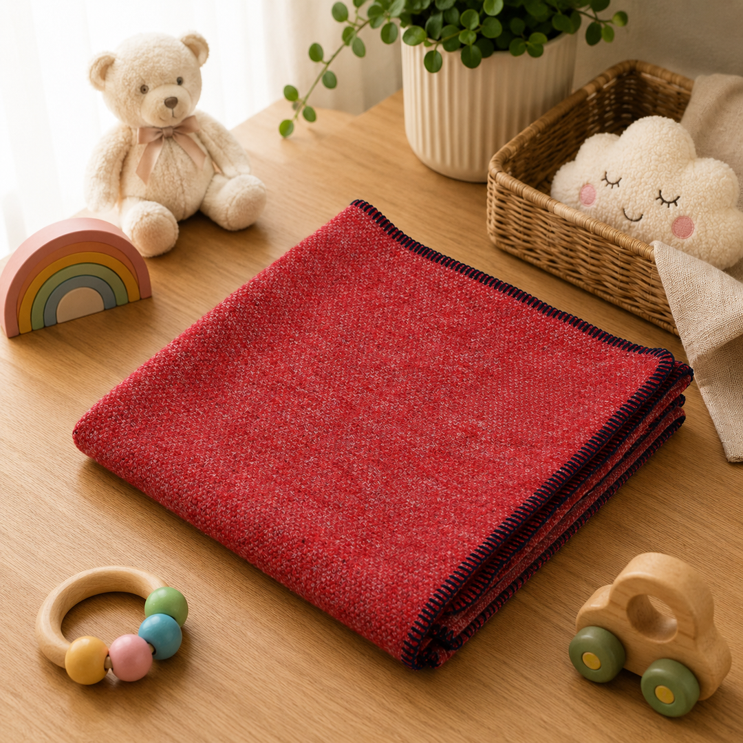 Lightweight Baby Blanket Wool and Rayon GIULY