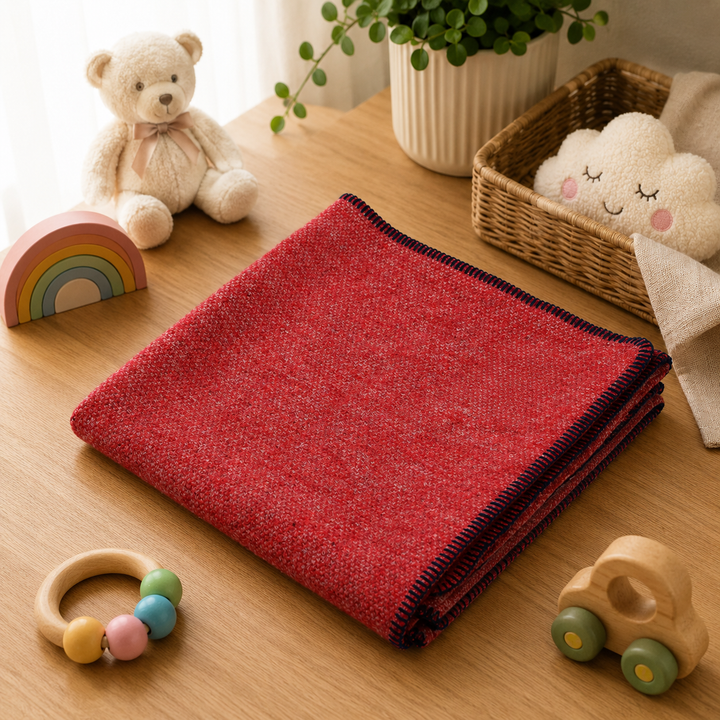 Lightweight Baby Blanket Wool and Rayon GIULY