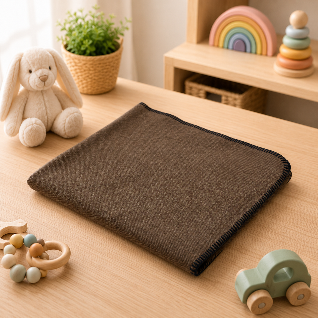 Coperta leggera per culla o lettino colore marrone