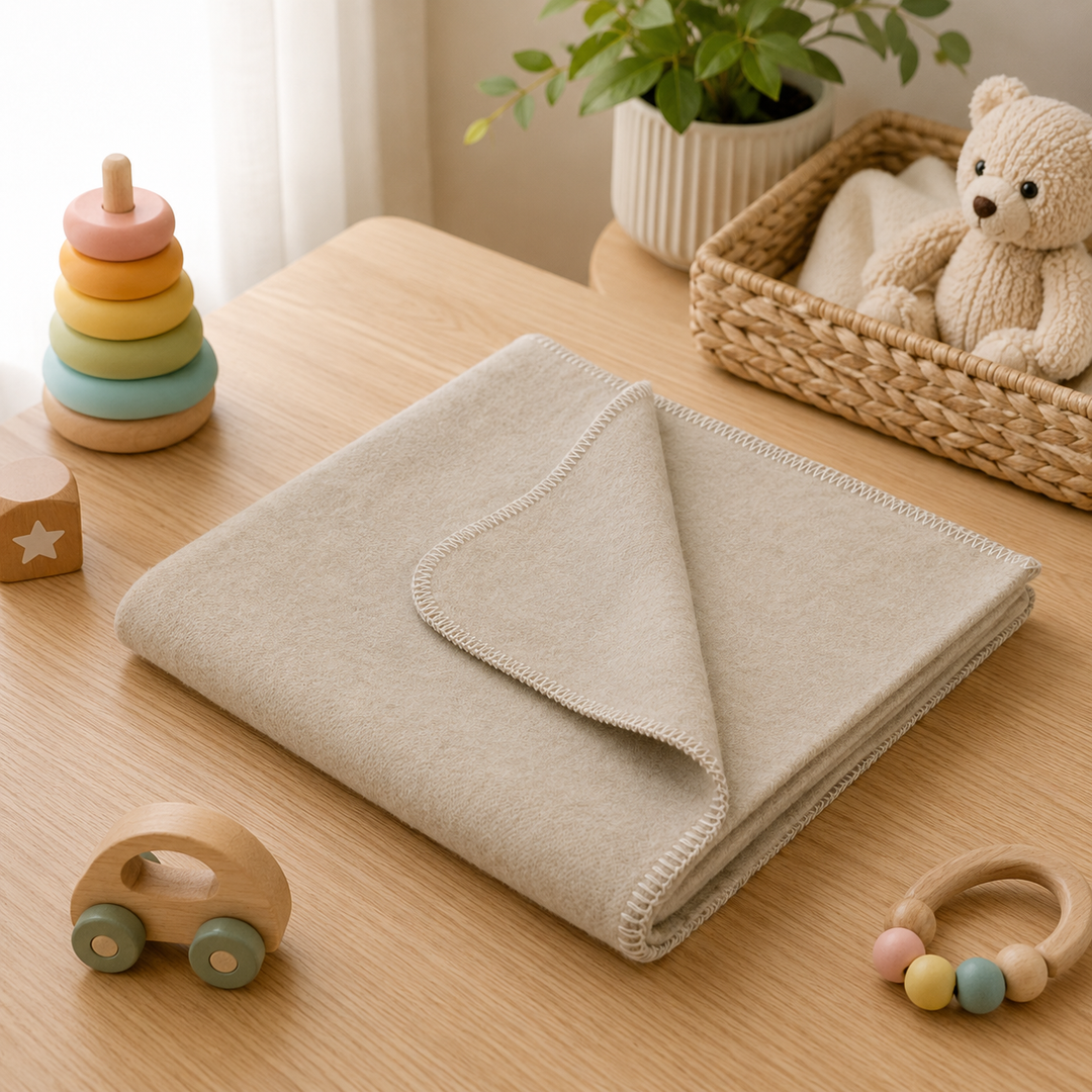 Copertina di misto lana leggera color beige