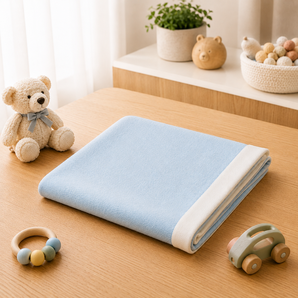 Coperta di cashmere leggera di colore azzurro