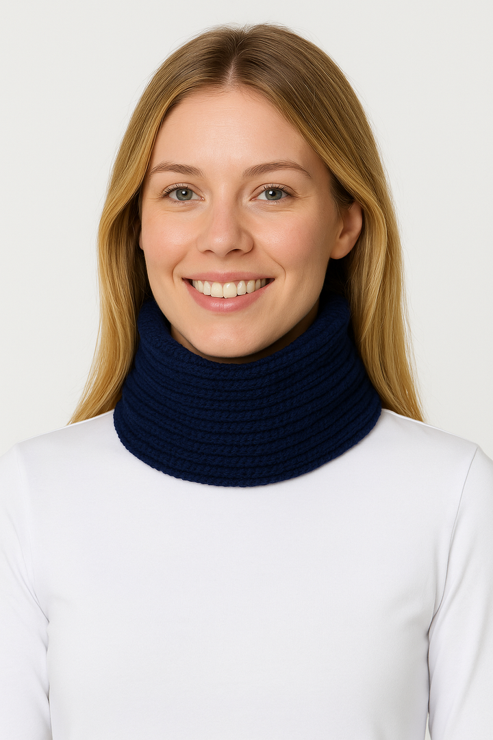 scaldacollo in cashmere blu scuro