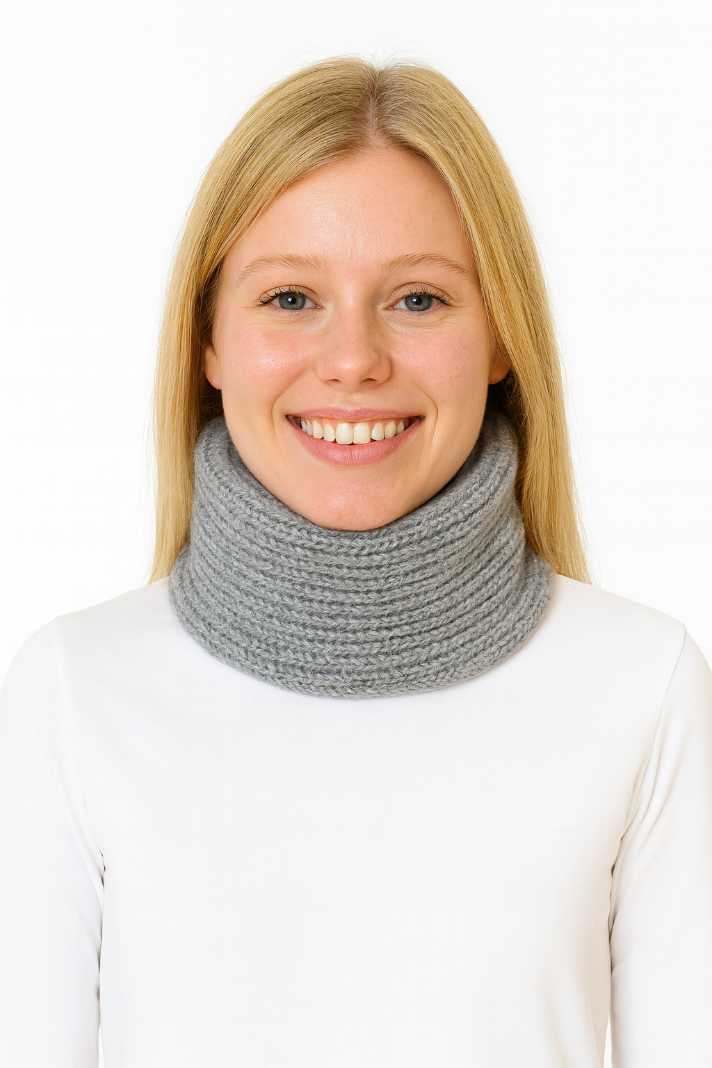 scaldacollo di cashmere grigio chiaro