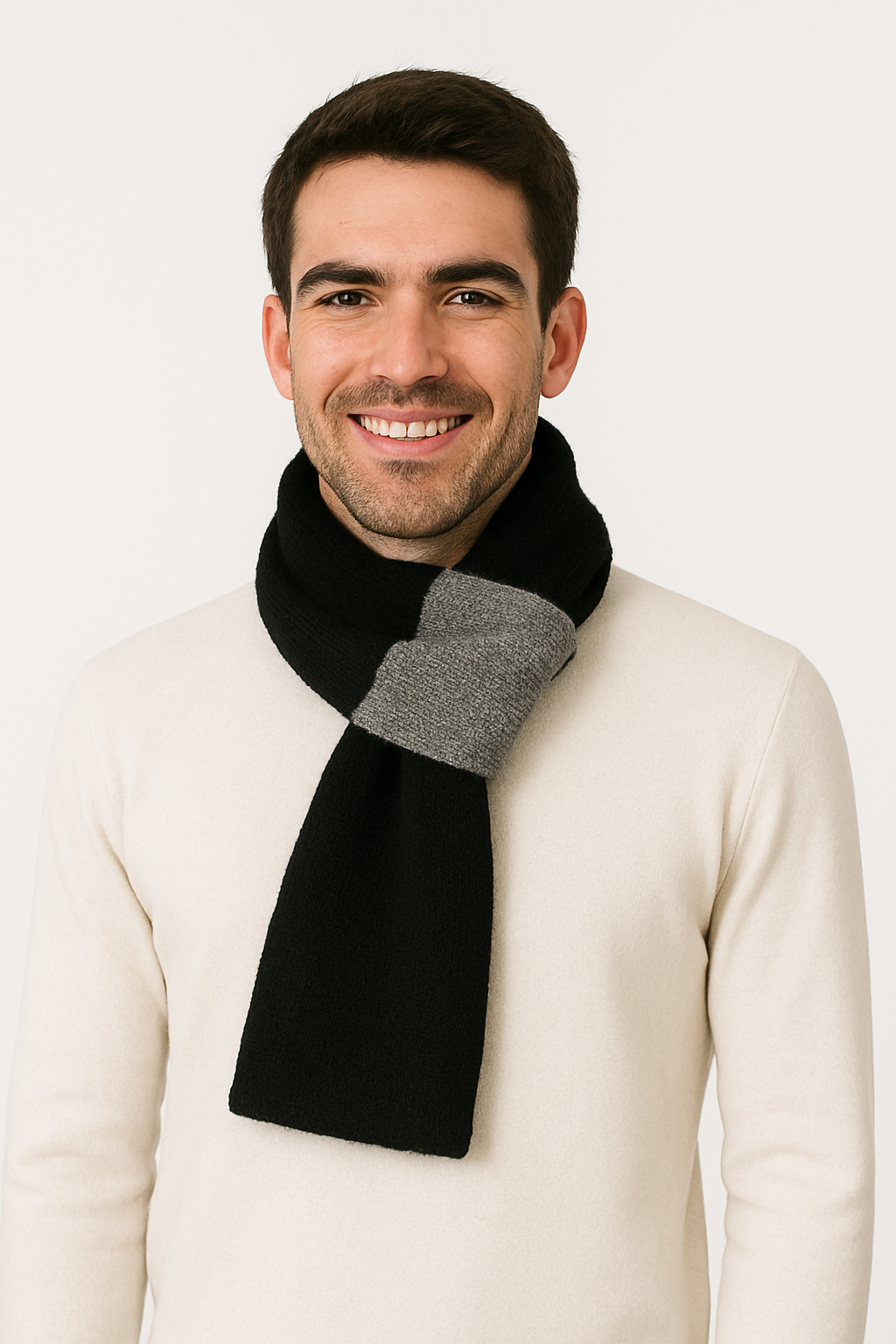 strangolino da uomo nero e grigio