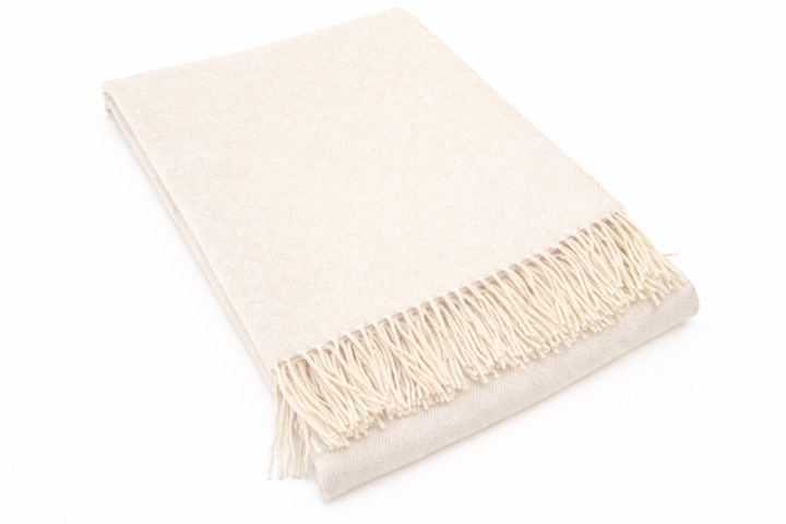 Plaid di cashmere e seta colore beige chiaro