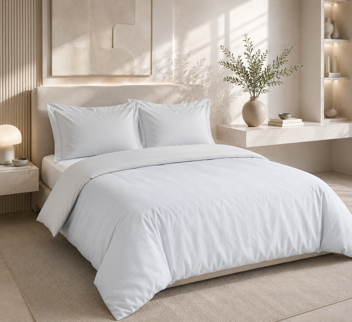 Completo Copripiumone matrimoniale Cotone Percalle Double face ANACLETO