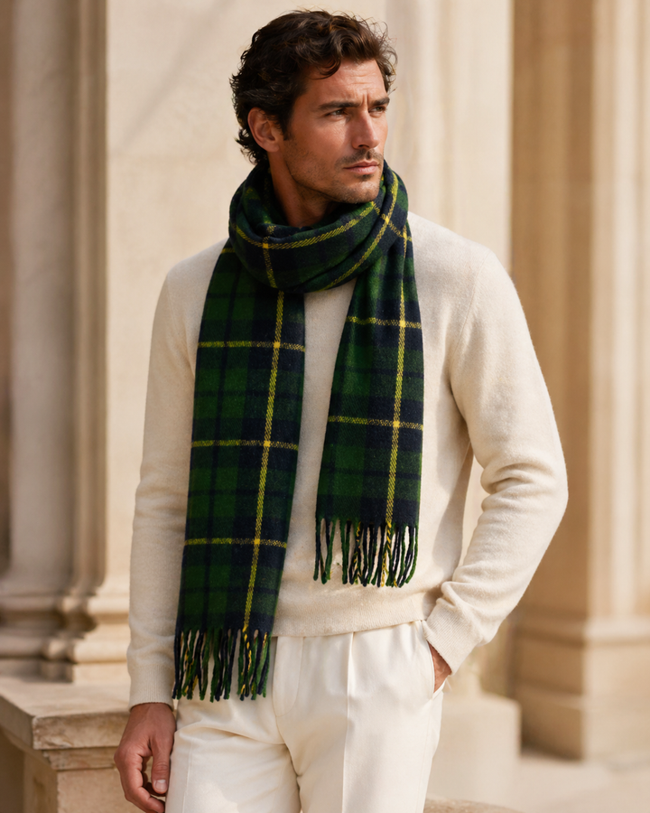 GOLF Scarf Cashmere and Wool with Scottish Tartan Design