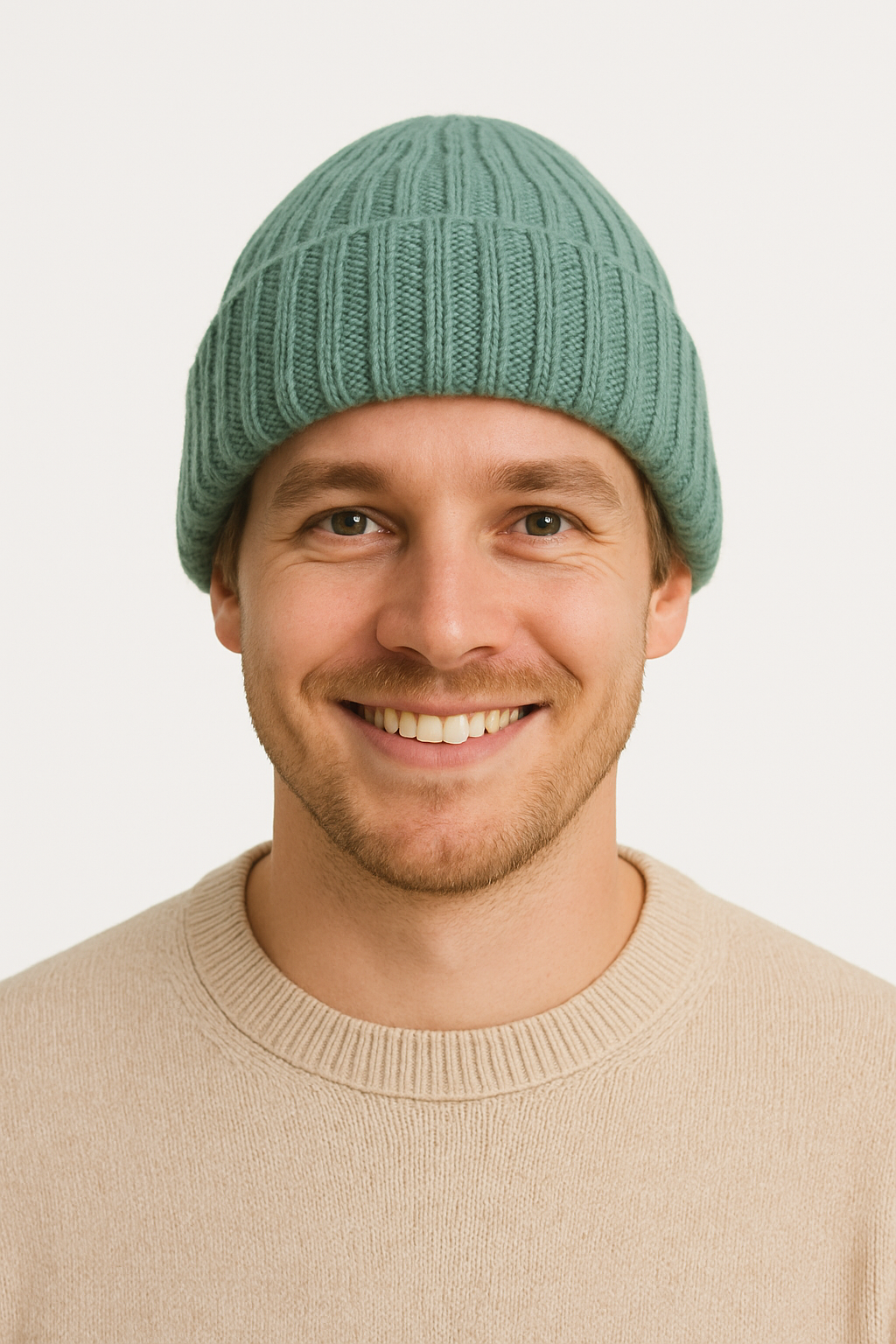 Cuffia di cashmere verde