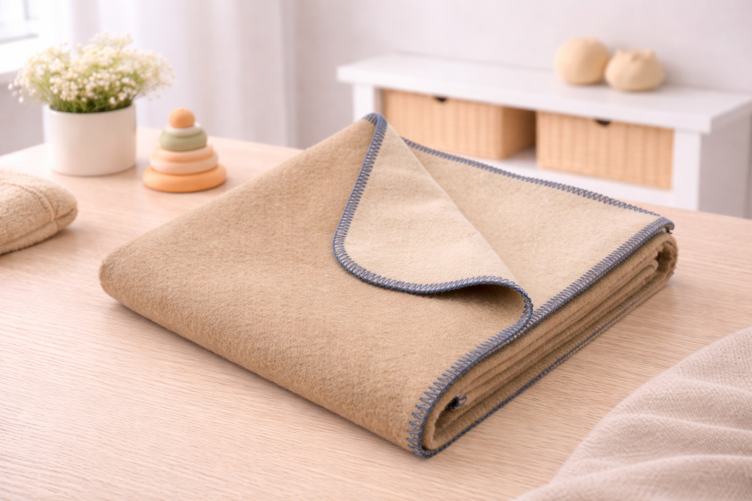 Coperta misto cammello invernale per lettino color cammello