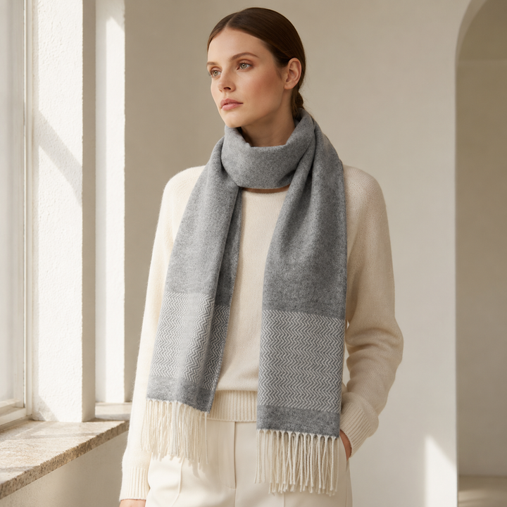 Sciarpa di cashmere grigia