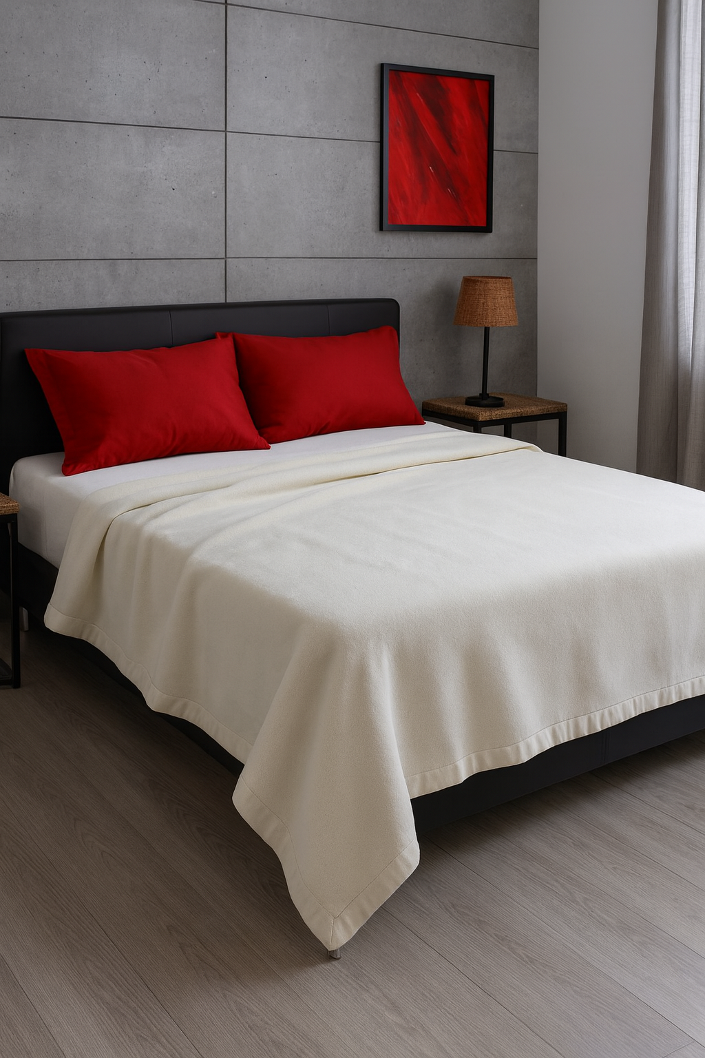 Coperta di lana bianca matrimoniale