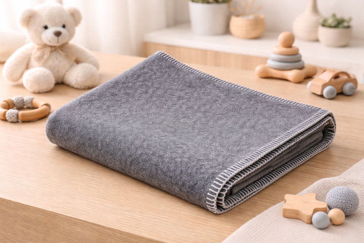 Coperta di lana invernale per culla colore grigio