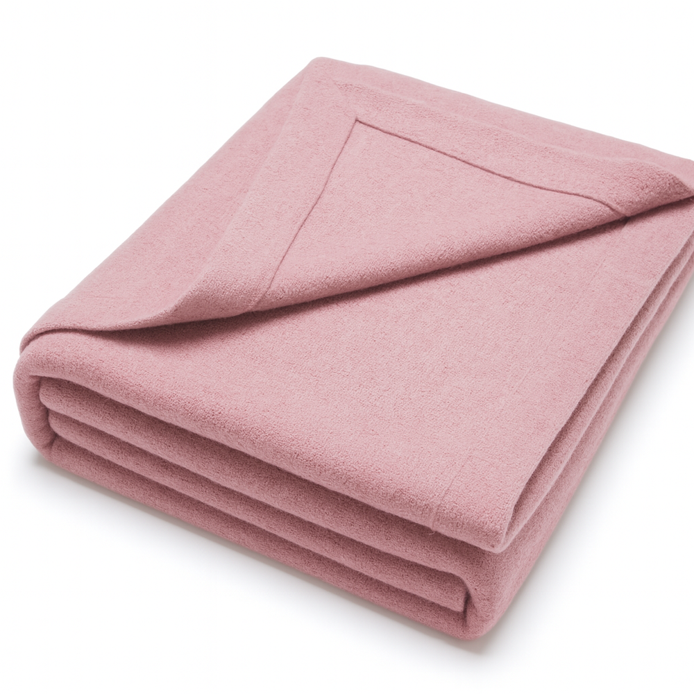 Coperta di lana e lino rosa