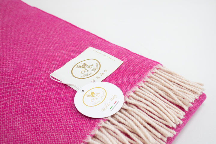 Throw COLOR Cashmere and Wool with Fringes