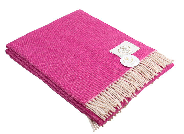 Throw COLOR Cashmere and Wool with Fringes