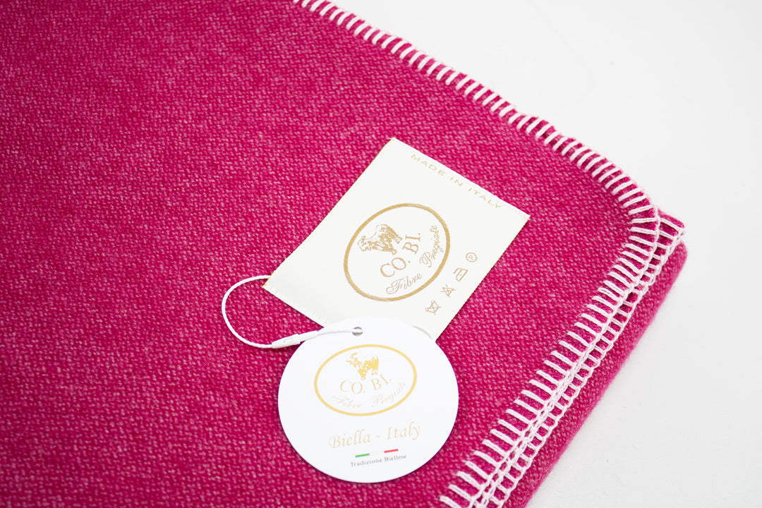 COLOR Throw Cashmere and Wool with Whipstitch Border