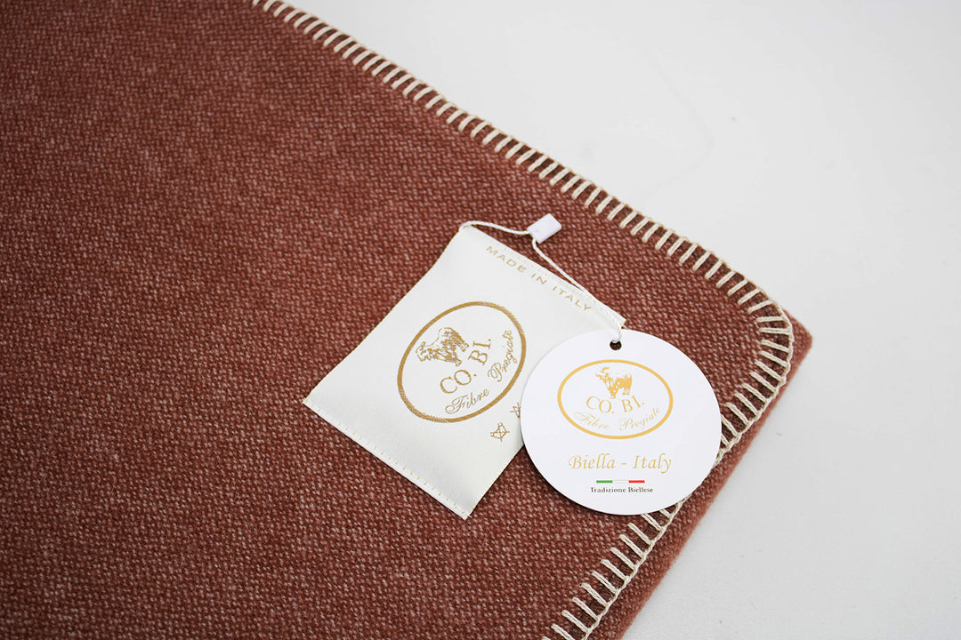 COLOR Throw Cashmere and Wool with Whipstitch Border