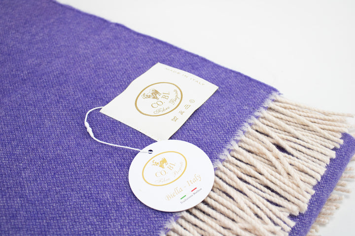Throw COLOR Cashmere and Wool with Fringes