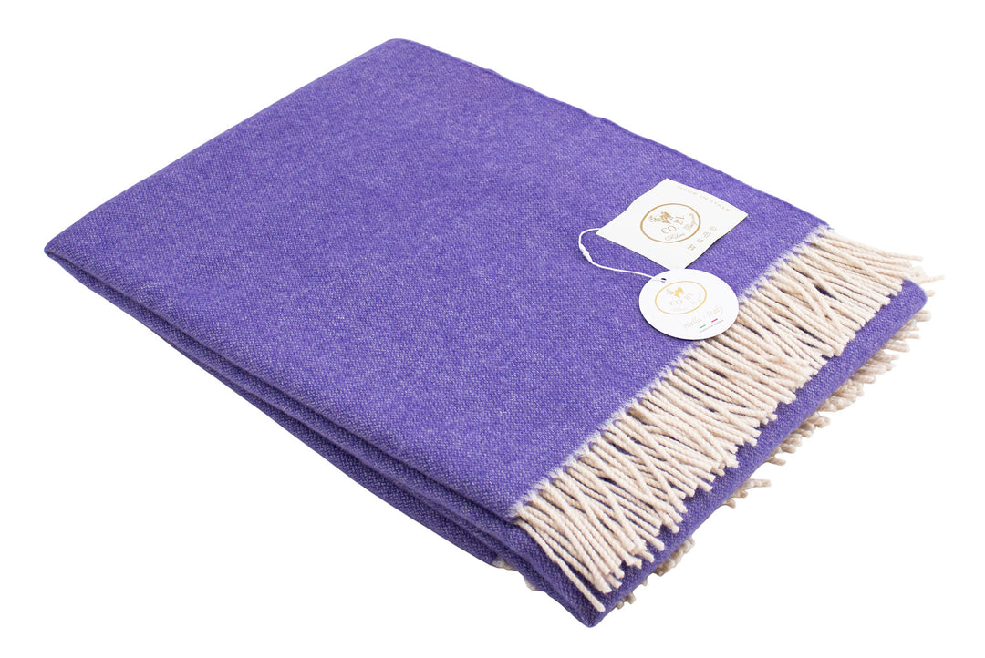 Throw COLOR Cashmere and Wool with Fringes