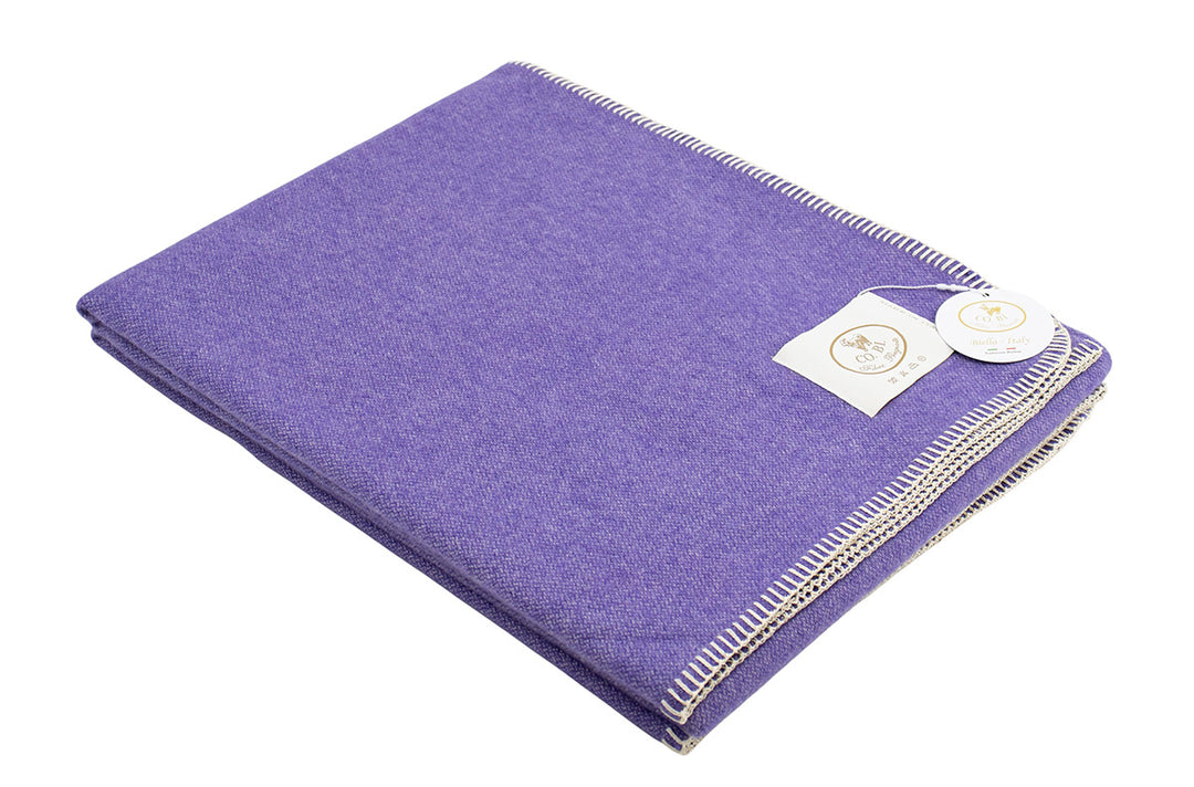 COLOR Throw Cashmere and Wool with Whipstitch Border