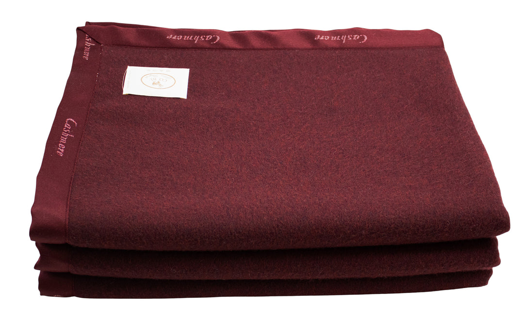 Coperta LUISA invernale con bordo Bordeaux Cashmere e Lana
