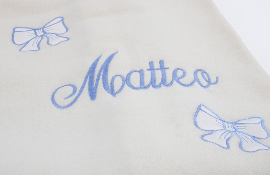Baby Blanket AMORE embroidered Matteo / Aida Pure Cashmere