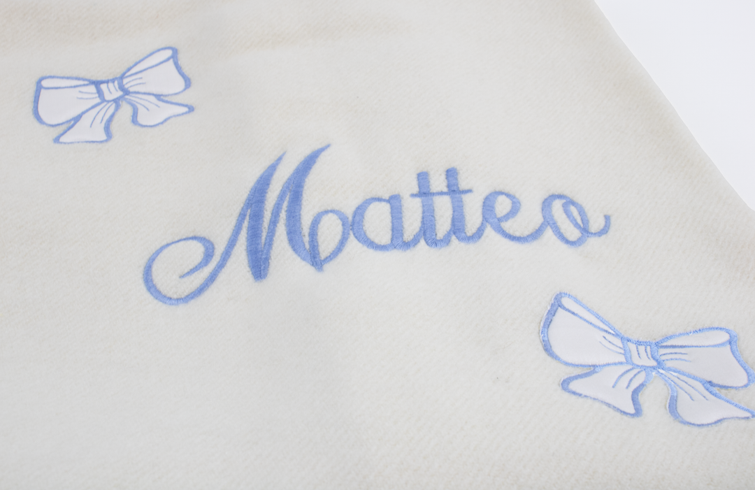 BLANKET AMORE embroidered Pure Cashmere