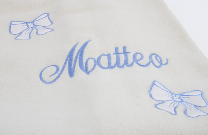 BLANKET AMORE embroidered Pure Cashmere