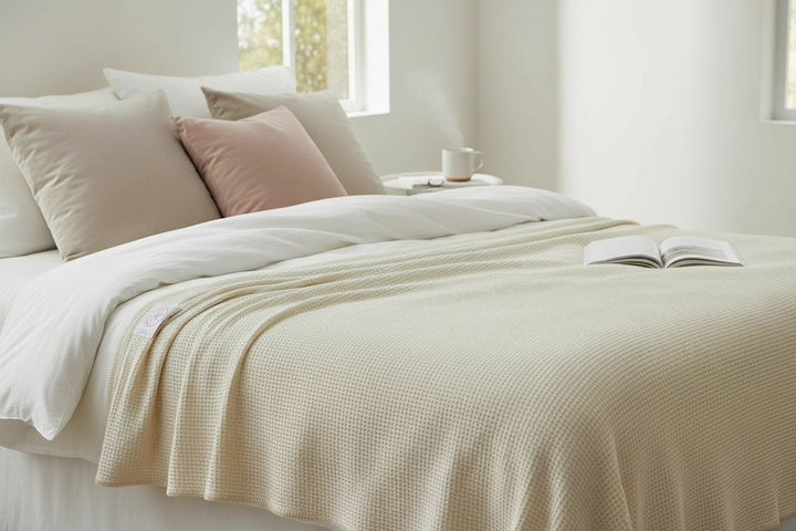 Coperta di pura lana a nido d'ape