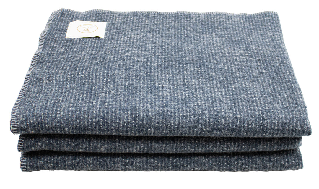 Coperta Tina di lana e cashmere blu scuro