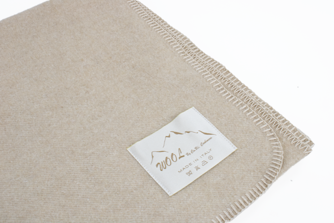 VALENTINA BLANKET Wool and Viscose whipstitch edge
