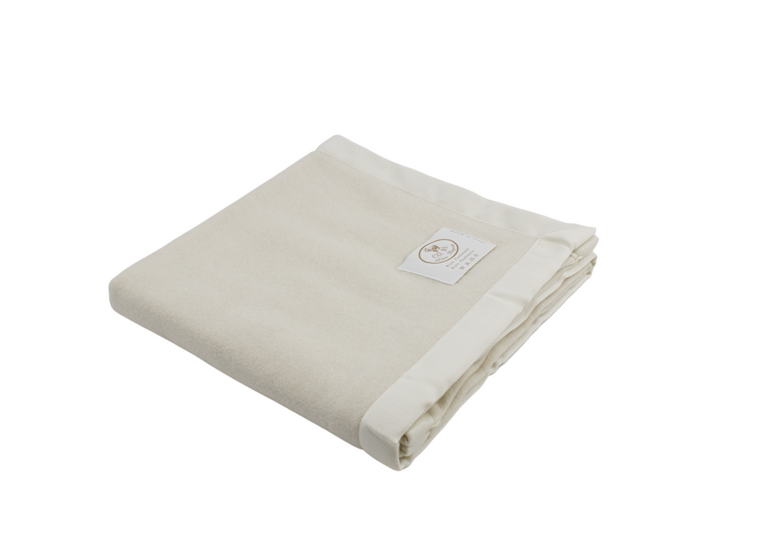 Coperta di Cashmere per lettino bianca