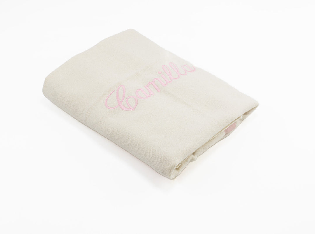Baby Blanket AMORE embroidered Camilla Wool and Silk