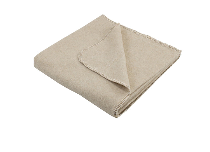 Coperta misto lana per culla color beige