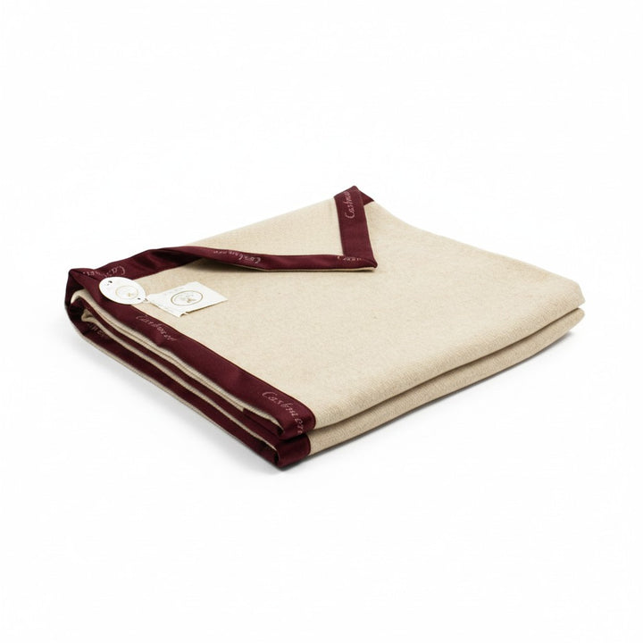 Coperta DESY Cashmere e Lana con Bordo Bordeaux
