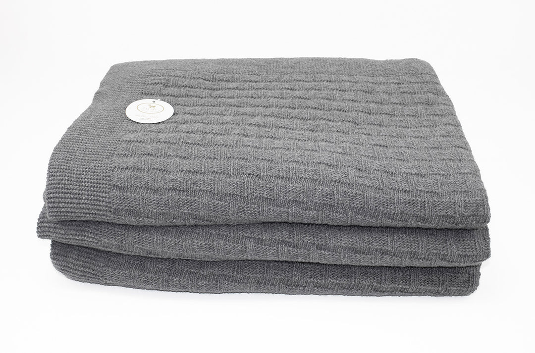 OSCAR Cashmere and Wool Knit Blanket