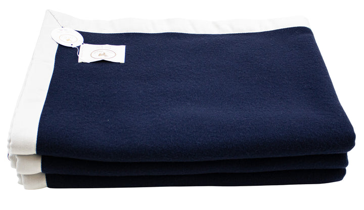 MUCRONE winter Blanket Dark blue Pure Wool