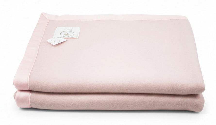 Coperta di pura lana invernale rosa