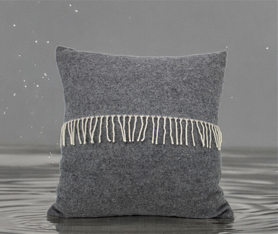FRANGE FURNISHING CUSHION Wool and Natural Viscose