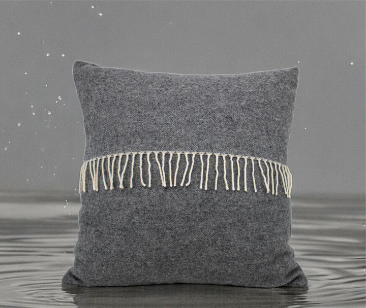 FRANGE FURNISHING CUSHION Wool and Natural Viscose