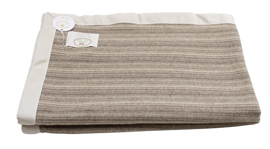 Coperta di Cashmere millerighe color marrone