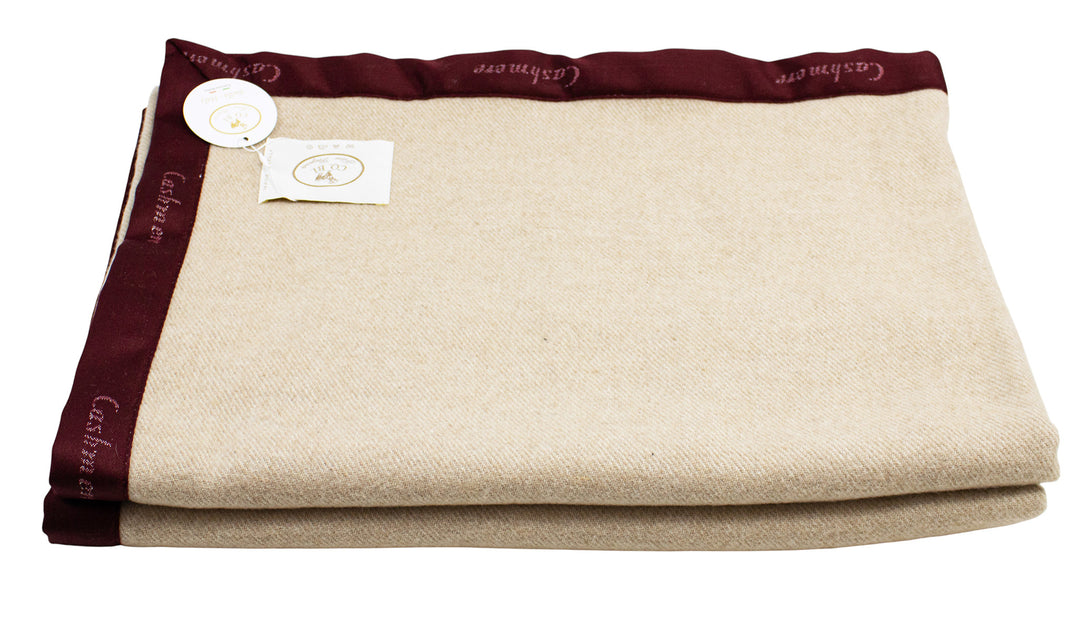 Coperta DESY Cashmere e Lana con Bordo Bordeaux