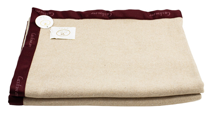 Coperta DESY Cashmere e Lana con Bordo Bordeaux